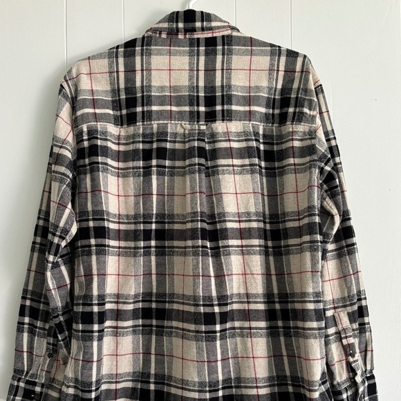 Roots plaid button down soft flannel shirt 100% Cotton size L - Picture 2 of 16